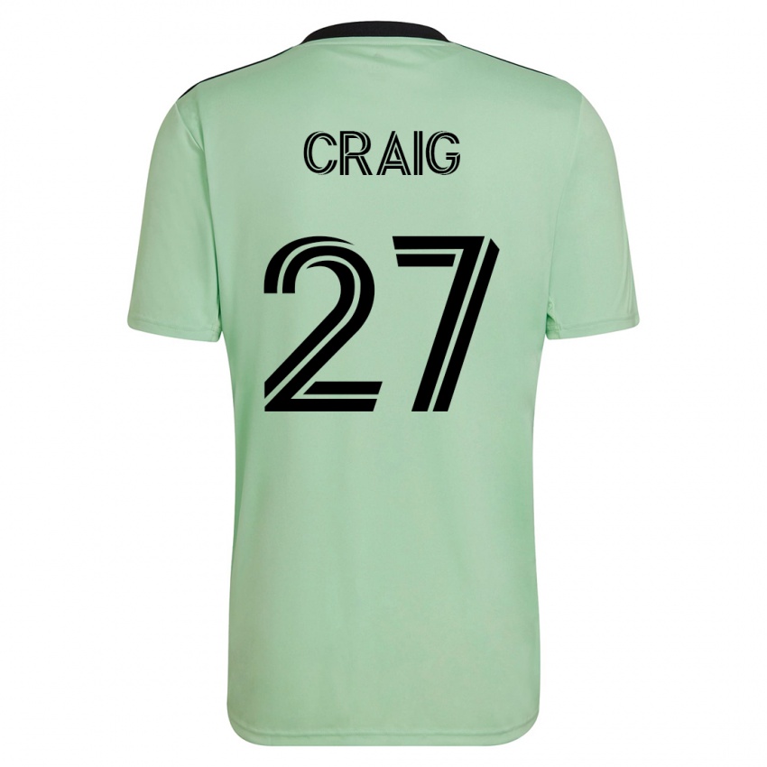Hombre Camiseta Brandan Craig #27 Verde Claro 2ª Equipación 2023/24 La Camisa Chile