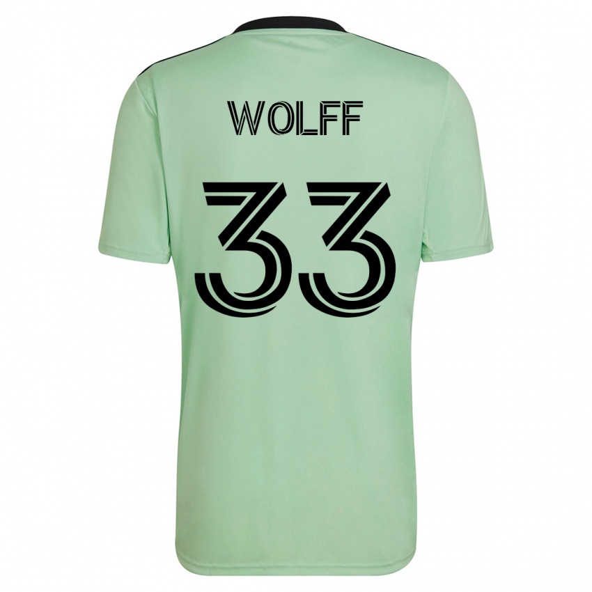 Hombre Camiseta Owen Wolff #33 Verde Claro 2ª Equipación 2023/24 La Camisa Chile
