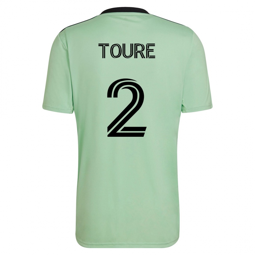 Hombre Camiseta Cheick Touré #2 Verde Claro 2ª Equipación 2023/24 La Camisa Chile