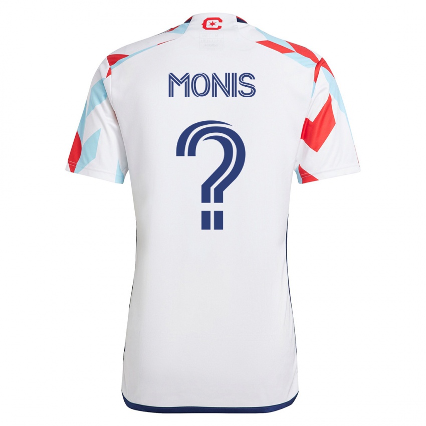 Hombre Camiseta Alex Monis #0 Blanco Azul 2ª Equipación 2023/24 La Camisa Chile