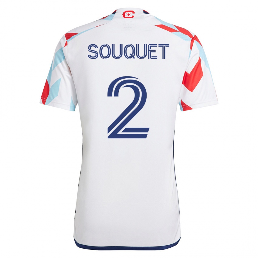 Hombre Camiseta Arnaud Souquet #2 Blanco Azul 2ª Equipación 2023/24 La Camisa Chile