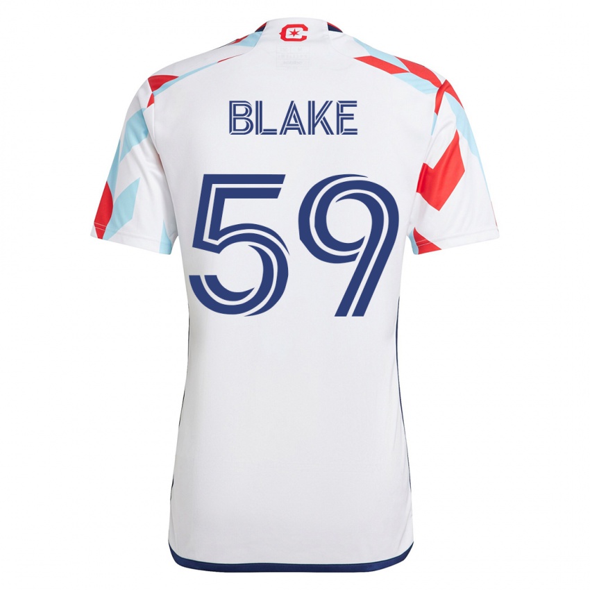 Hombre Camiseta Romain Blake #59 Blanco Azul 2ª Equipación 2023/24 La Camisa Chile