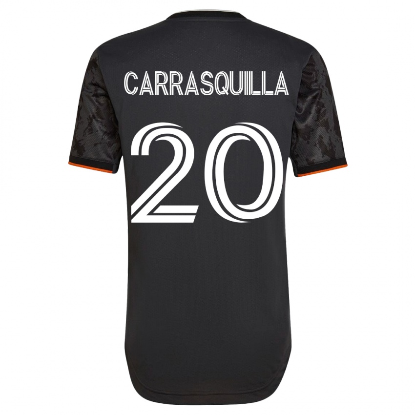 Hombre Camiseta Adalberto Carrasquilla #20 Negro 2ª Equipación 2023/24 La Camisa Chile