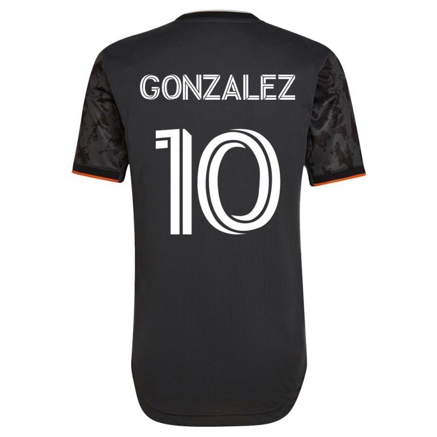 Hombre Camiseta Yair González #10 Negro 2ª Equipación 2023/24 La Camisa Chile