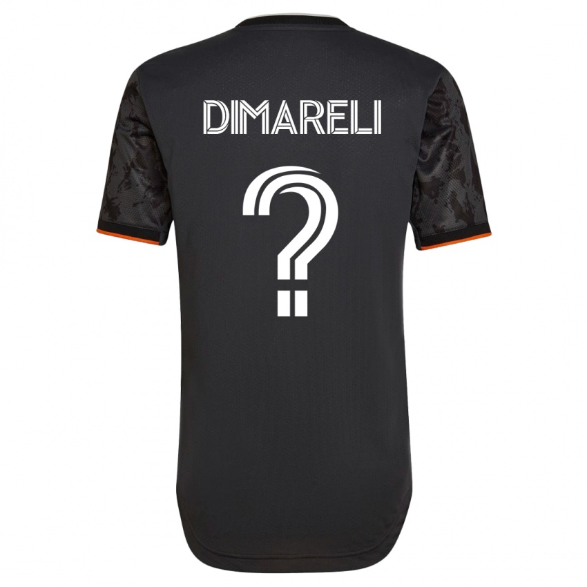 Hombre Camiseta Mattheo Dimareli #0 Negro 2ª Equipación 2023/24 La Camisa Chile