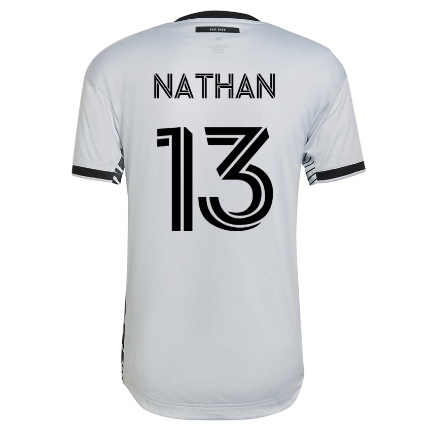 Hombre Camiseta Nathan #13 Blanco 2ª Equipación 2023/24 La Camisa Chile