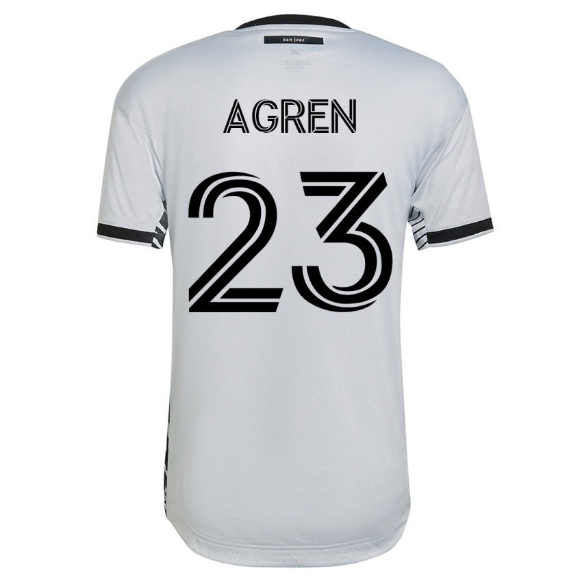 Hombre Camiseta Oskar Agren #23 Blanco 2ª Equipación 2023/24 La Camisa Chile