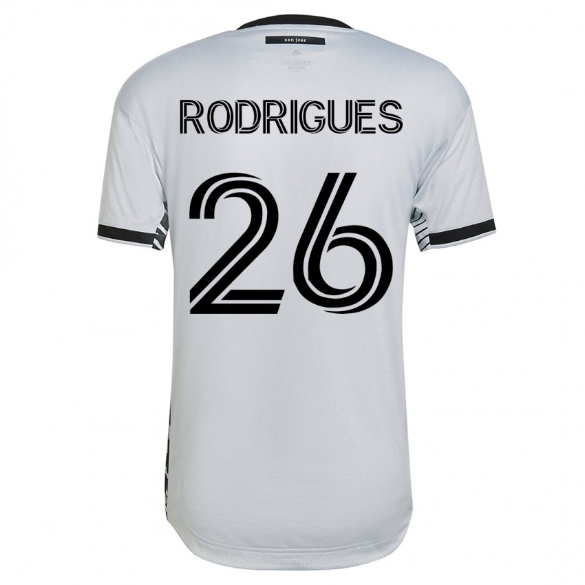 Hombre Camiseta Rodrigues #26 Blanco 2ª Equipación 2023/24 La Camisa Chile