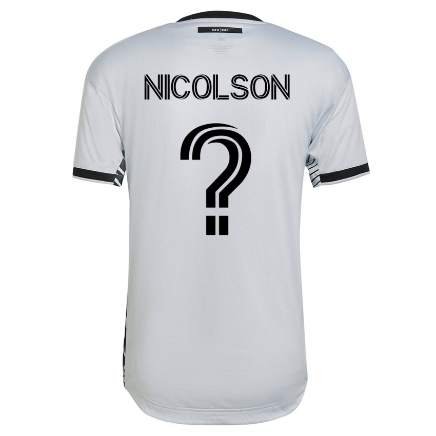 Hombre Camiseta John Nicolson #0 Blanco 2ª Equipación 2023/24 La Camisa Chile