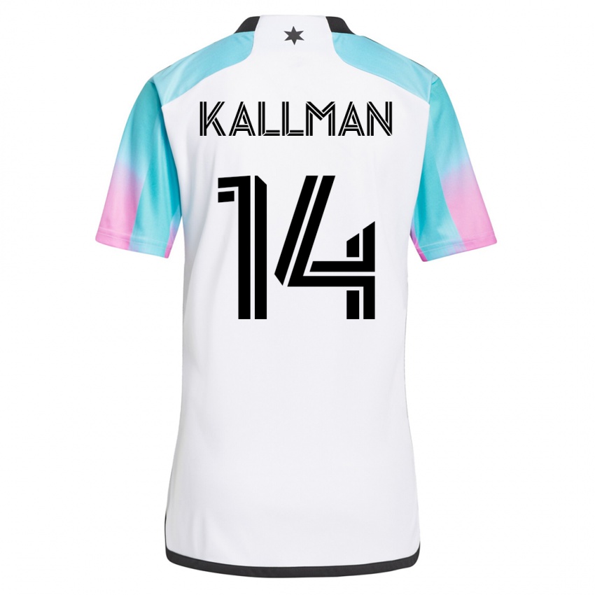 Hombre Camiseta Brent Kallman #14 Blanco 2ª Equipación 2023/24 La Camisa Chile