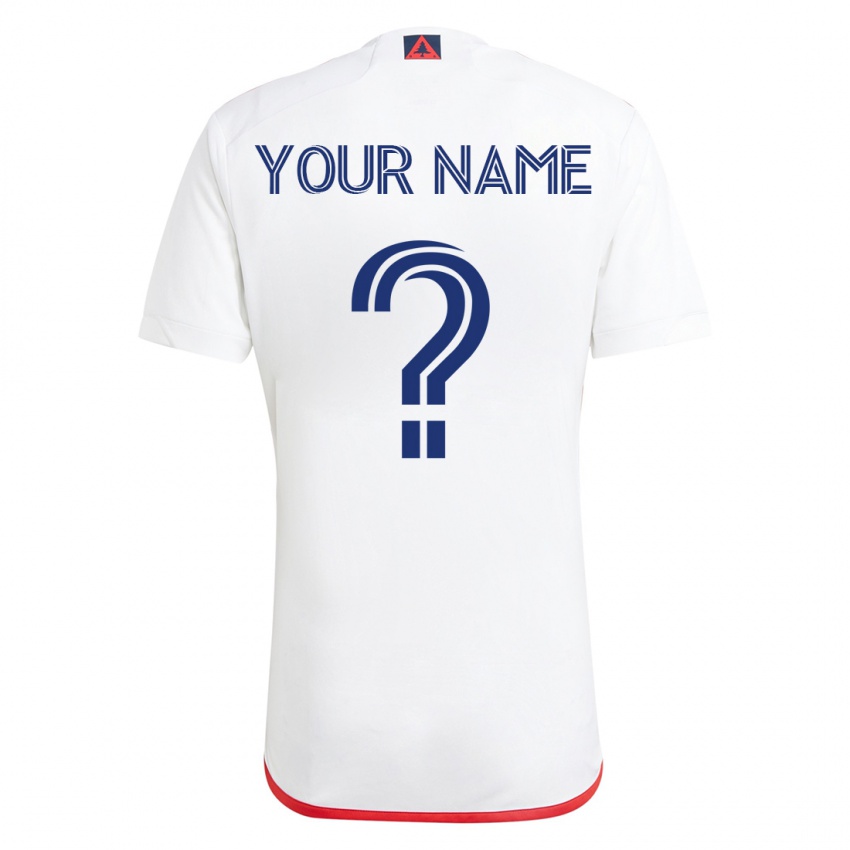 Hombre Camiseta Su Nombre #0 Blanco Rojo 2ª Equipación 2023/24 La Camisa Chile