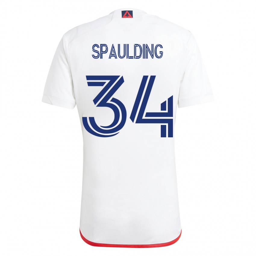Hombre Camiseta Ryan Spaulding #34 Blanco Rojo 2ª Equipación 2023/24 La Camisa Chile