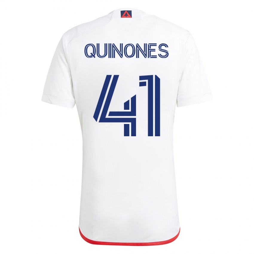 Hombre Camiseta Colby Quiñónes #41 Blanco Rojo 2ª Equipación 2023/24 La Camisa Chile