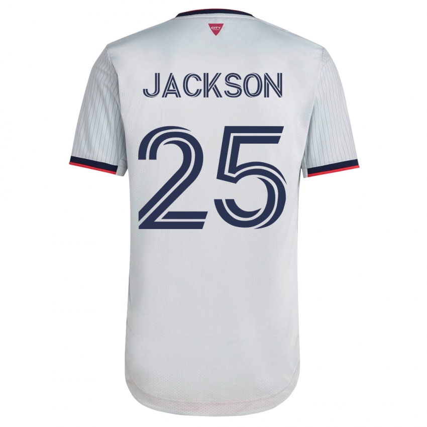 Hombre Camiseta Aziel Jackson #25 Blanco 2ª Equipación 2023/24 La Camisa Chile