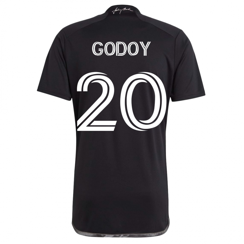 Hombre Camiseta Aníbal Godoy #20 Negro 2ª Equipación 2023/24 La Camisa Chile