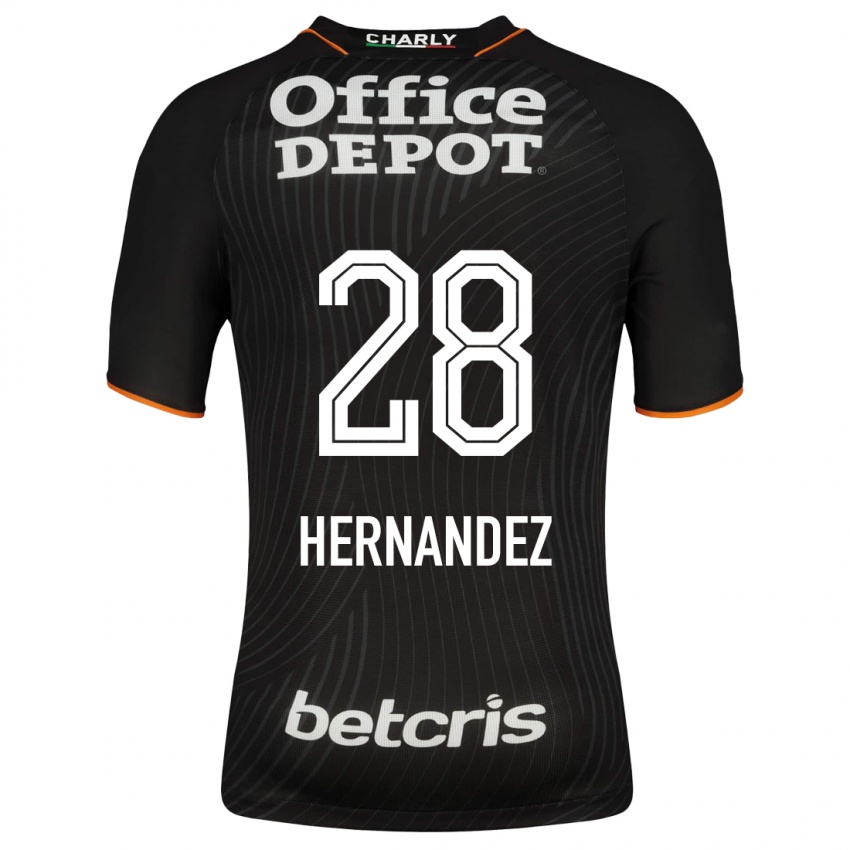 Hombre Camiseta Daniel Hernández #28 Negro 2ª Equipación 2023/24 La Camisa Chile