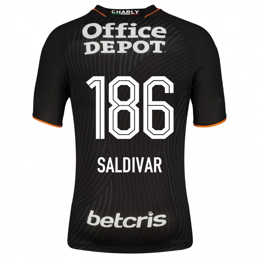 Hombre Camiseta José Saldívar #186 Negro 2ª Equipación 2023/24 La Camisa Chile
