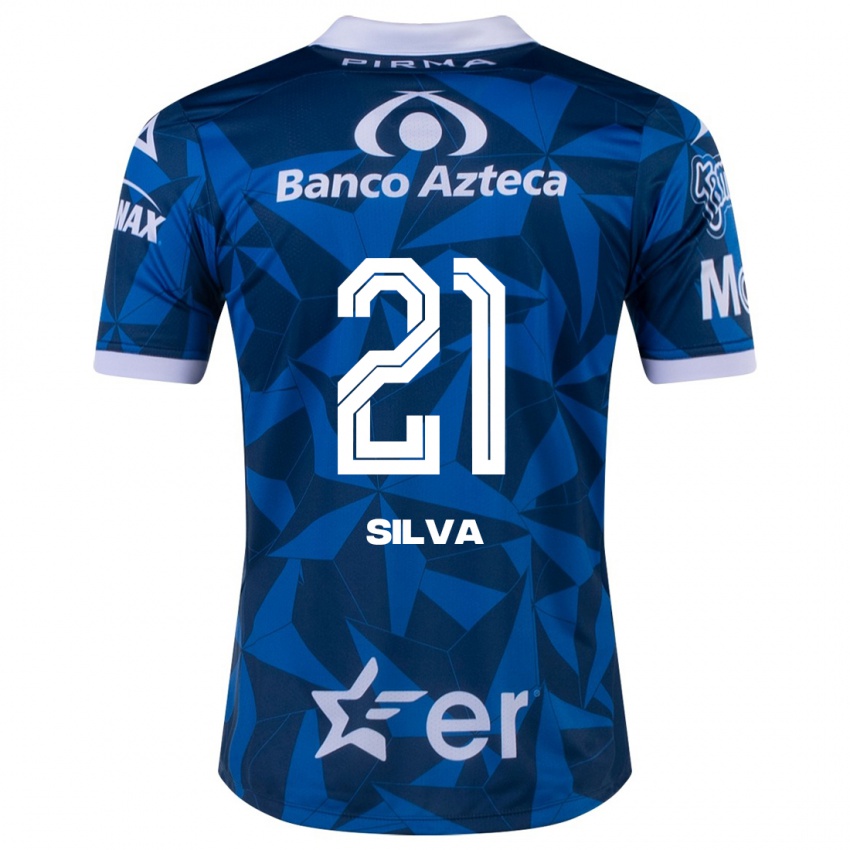 Hombre Camiseta Gastón Silva #21 Azul 2ª Equipación 2023/24 La Camisa Chile