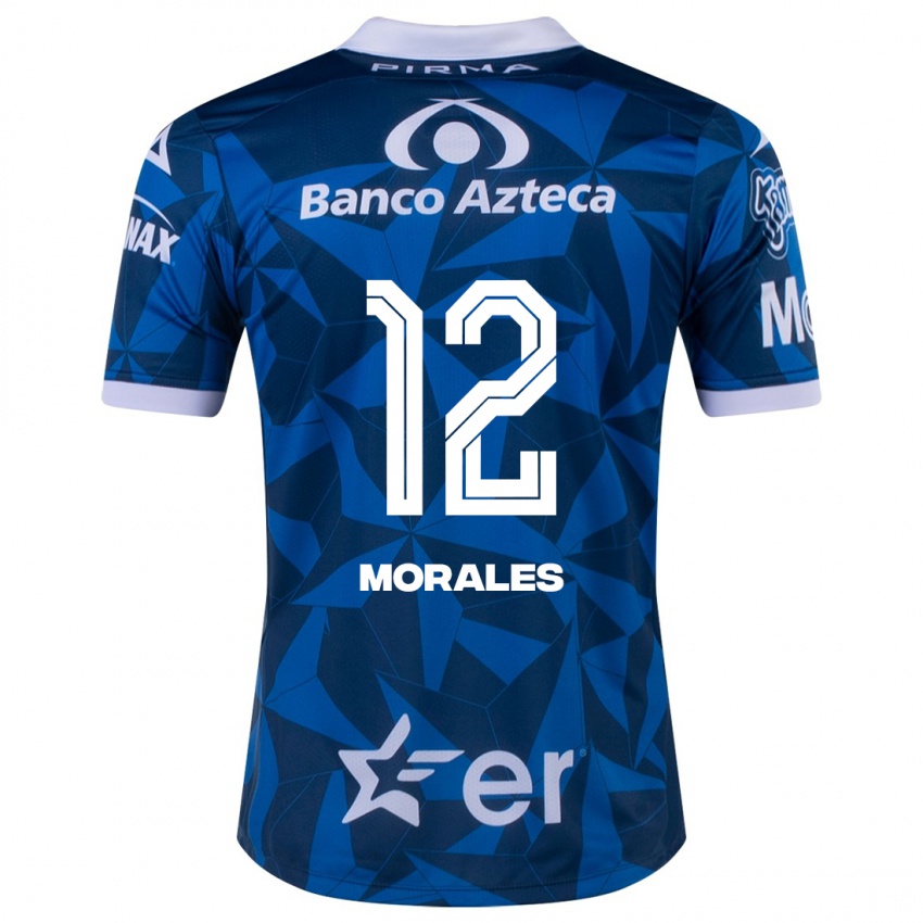 Hombre Camiseta Karla Morales #12 Azul 2ª Equipación 2023/24 La Camisa Chile