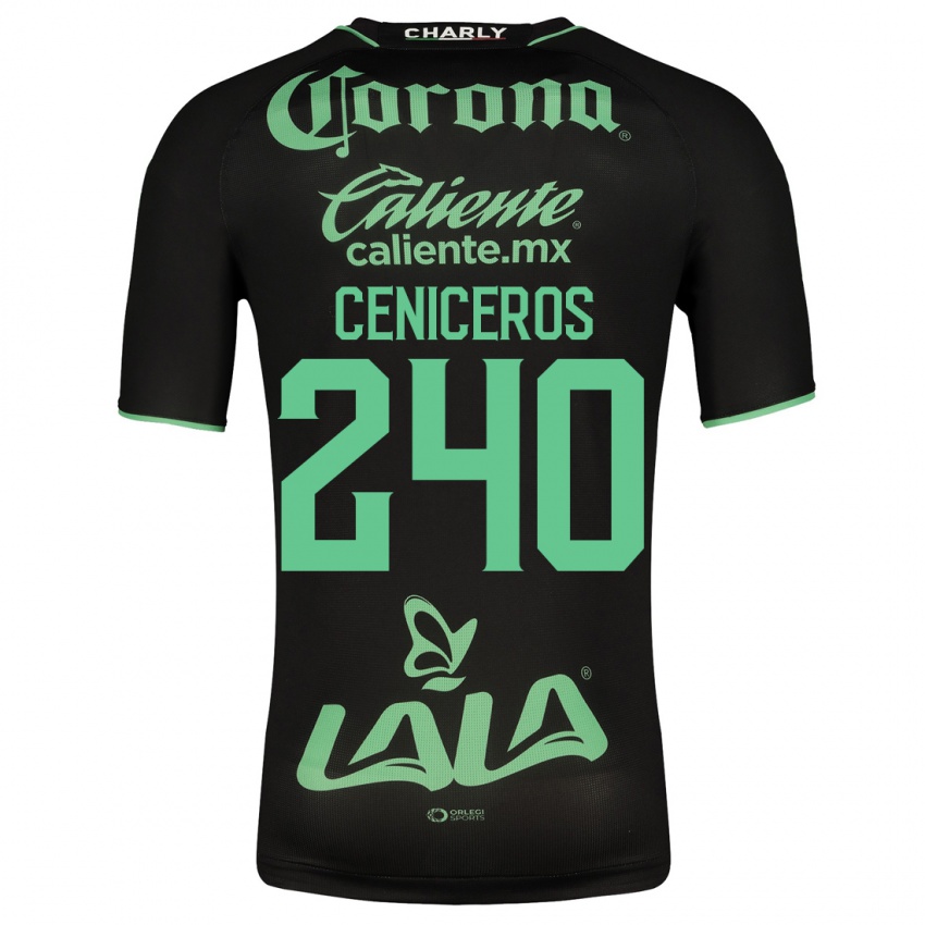 Hombre Camiseta Carlos Ceniceros #240 Negro 2ª Equipación 2023/24 La Camisa Chile