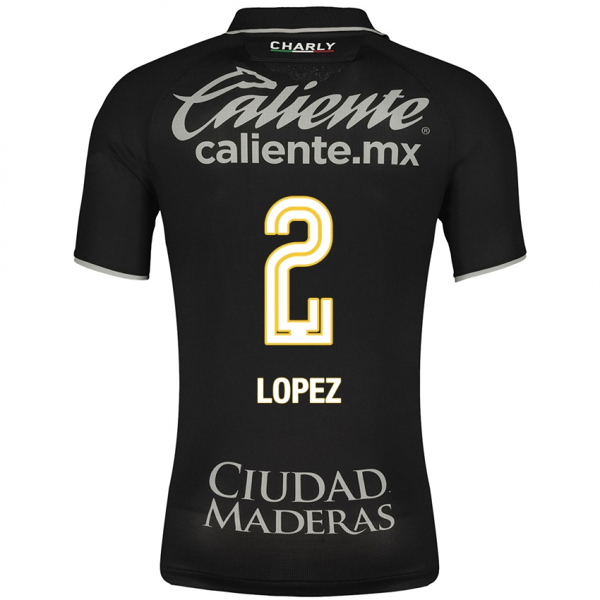 Hombre Camiseta Vanessa Lopez #2 Negro 2ª Equipación 2023/24 La Camisa Chile