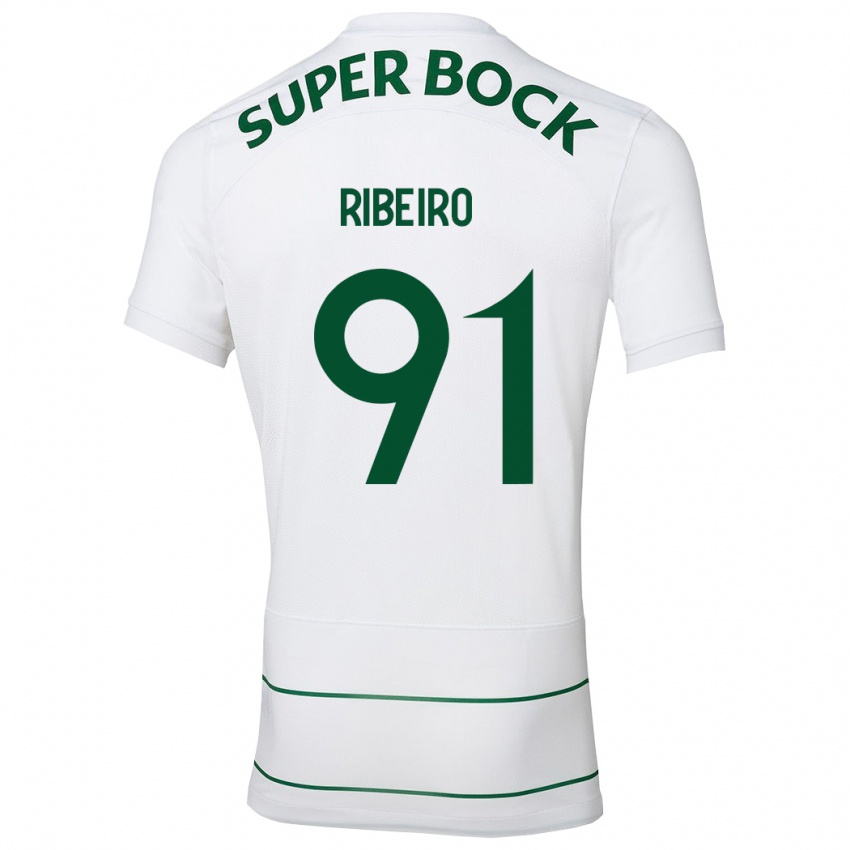 Hombre Camiseta Rodrigo Ribeiro #91 Blanco 2ª Equipación 2023/24 La Camisa Chile