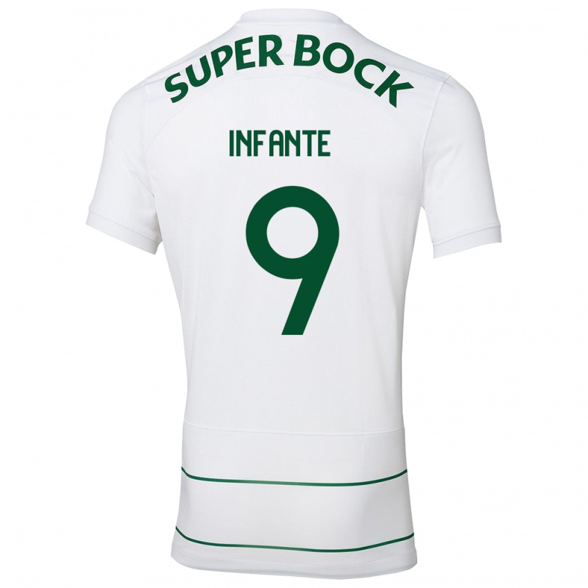 Hombre Camiseta João Infante #9 Blanco 2ª Equipación 2023/24 La Camisa Chile