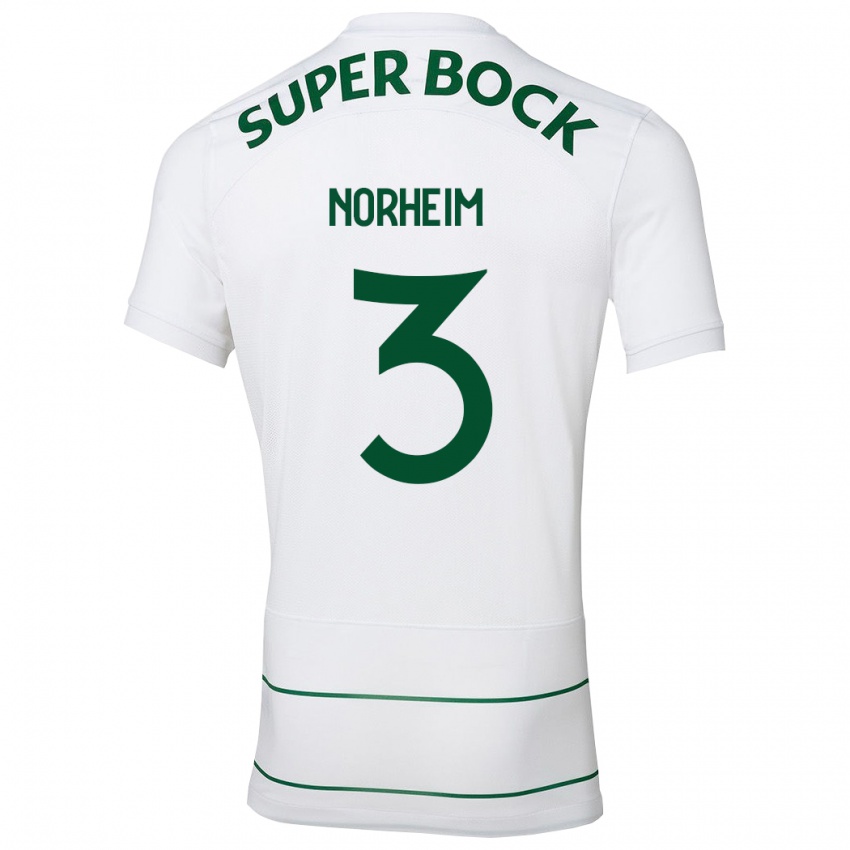 Hombre Camiseta Andrea Norheim #3 Blanco 2ª Equipación 2023/24 La Camisa Chile