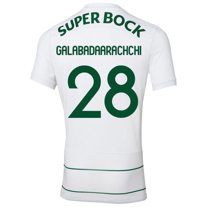 Hombre Camiseta Jacinta Galabadaarachchi #28 Blanco 2ª Equipación 2023/24 La Camisa Chile