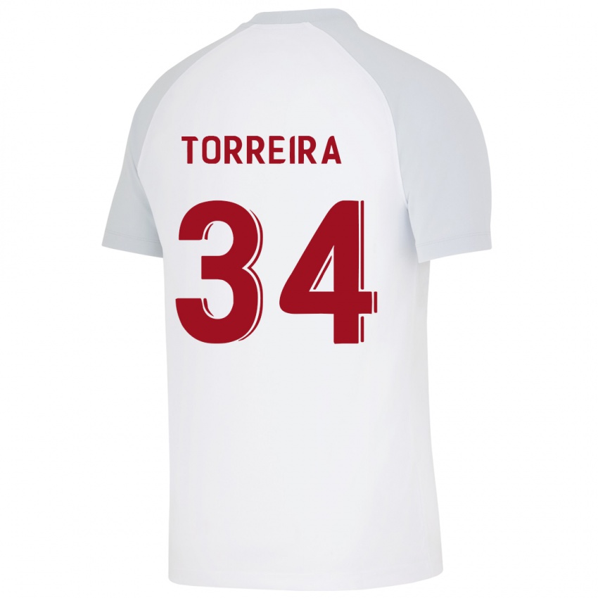 Hombre Camiseta Lucas Torreira #34 Blanco 2ª Equipación 2023/24 La Camisa Chile