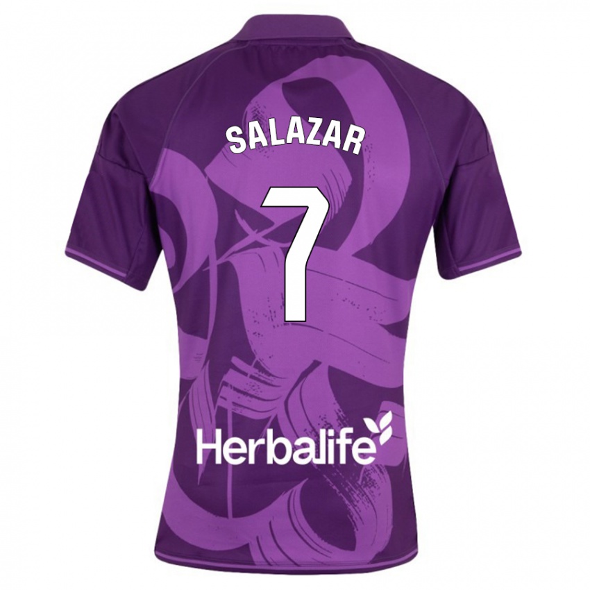 Hombre Camiseta Israel Salazar #7 Violeta 2ª Equipación 2023/24 La Camisa Chile