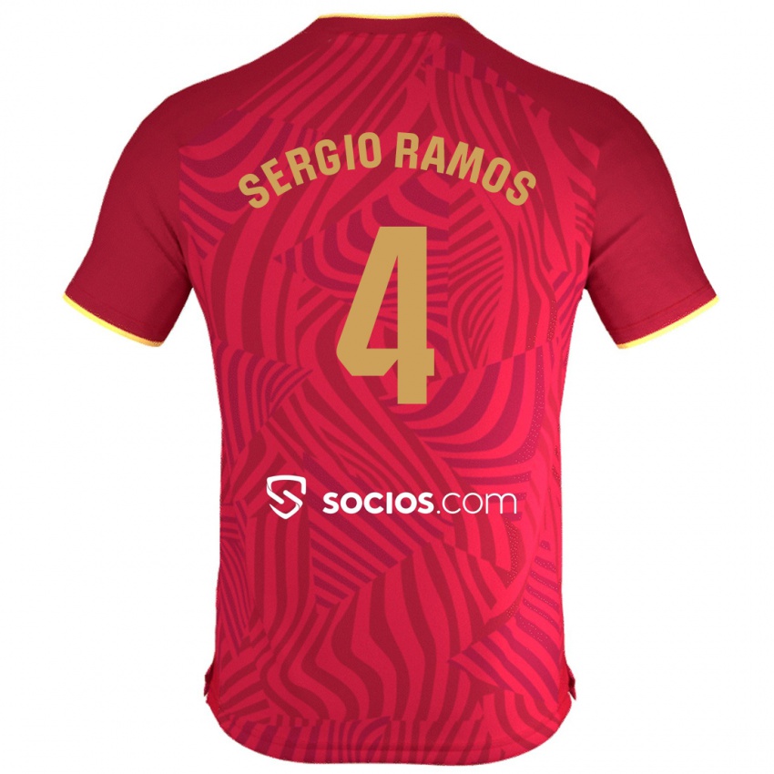 Hombre Camiseta Sergio Ramos #4 Rojo 2ª Equipación 2023/24 La Camisa Chile