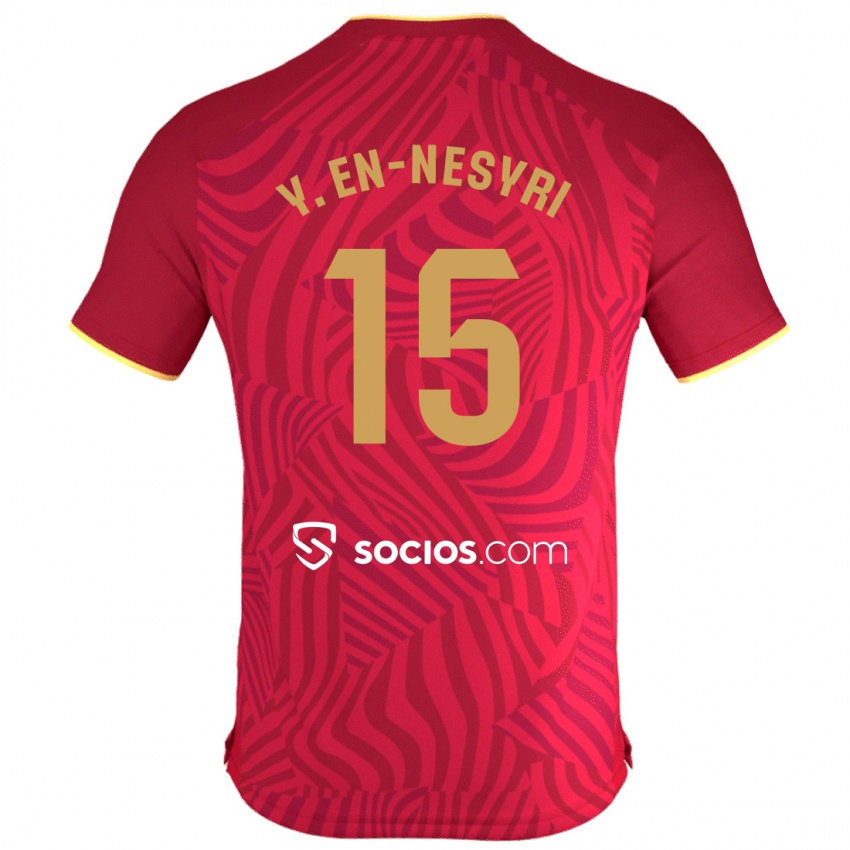 Hombre Camiseta Youssef En-Nesyri #15 Rojo 2ª Equipación 2023/24 La Camisa Chile