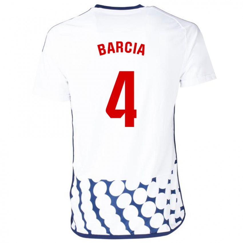 Hombre Camiseta Sergio Barcia #4 Blanco 2ª Equipación 2023/24 La Camisa Chile