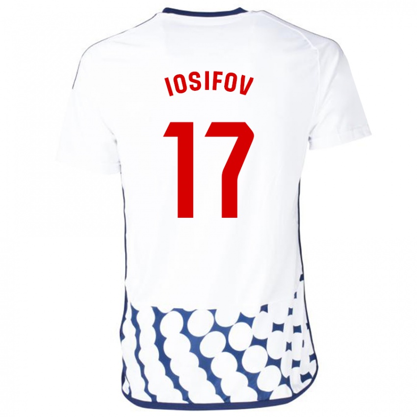 Hombre Camiseta Nikita Iosifov #17 Blanco 2ª Equipación 2023/24 La Camisa Chile