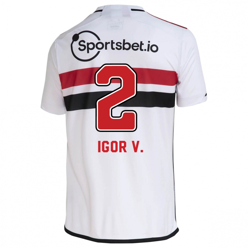 Mujer Camiseta Igor Vinicius #2 Blanco 1ª Equipación 2023/24 La Camisa Chile