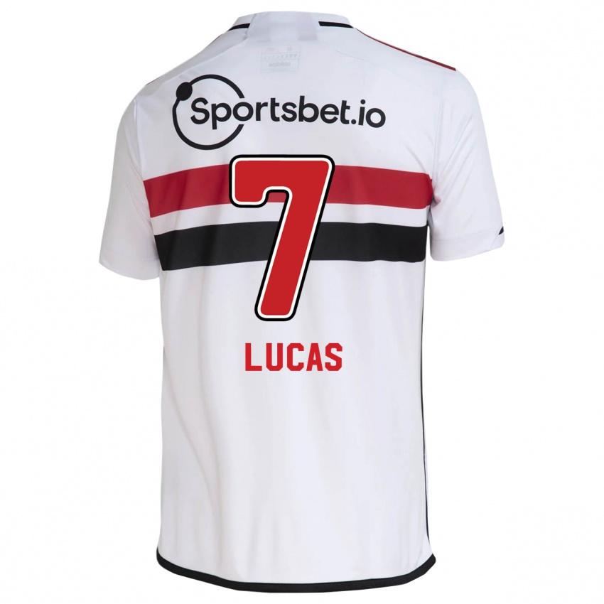 Mujer Camiseta Lucas Moura #7 Blanco 1ª Equipación 2023/24 La Camisa Chile