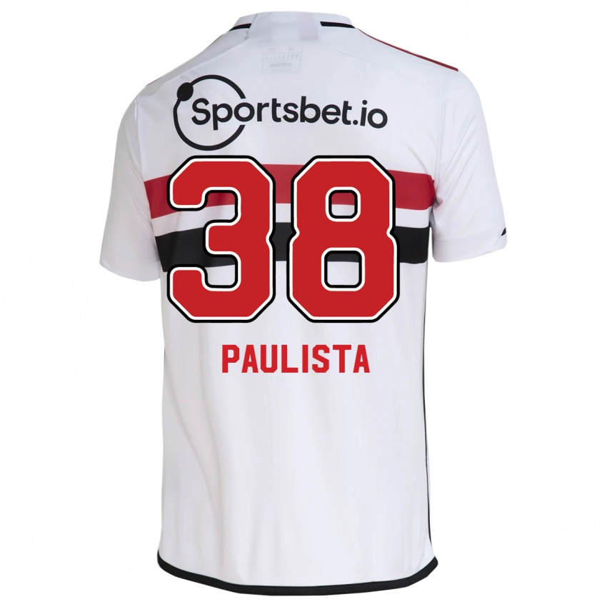Mujer Camiseta Caio Paulista #38 Blanco 1ª Equipación 2023/24 La Camisa Chile