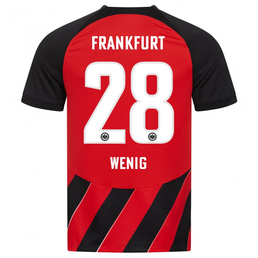 Mujer Camiseta Marcel Wenig #28 Negro Rojo 1ª Equipación 2023/24 La Camisa Chile