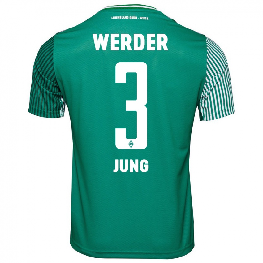 Mujer Camiseta Anthony Jung #3 Verde 1ª Equipación 2023/24 La Camisa Chile