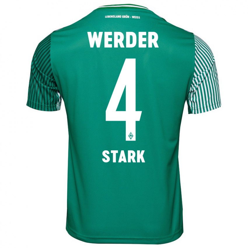 Mujer Camiseta Niklas Stark #4 Verde 1ª Equipación 2023/24 La Camisa Chile