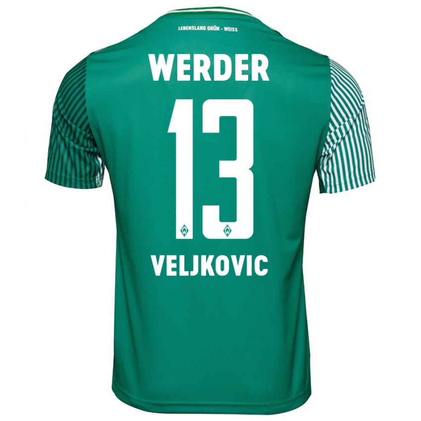 Mujer Camiseta Milos Veljkovic #13 Verde 1ª Equipación 2023/24 La Camisa Chile