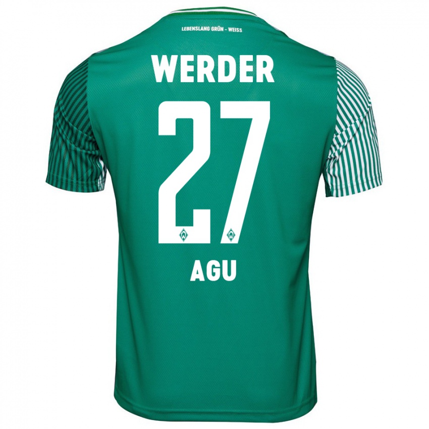 Mujer Camiseta Felix Agu #27 Verde 1ª Equipación 2023/24 La Camisa Chile