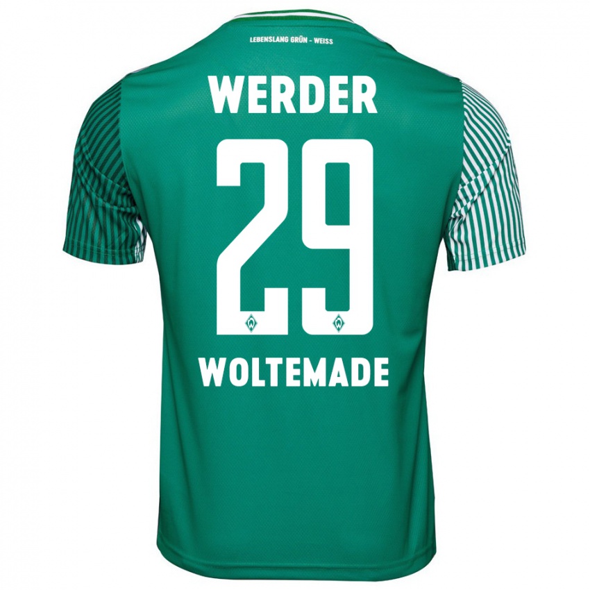 Mujer Camiseta Nick Woltemade #29 Verde 1ª Equipación 2023/24 La Camisa Chile