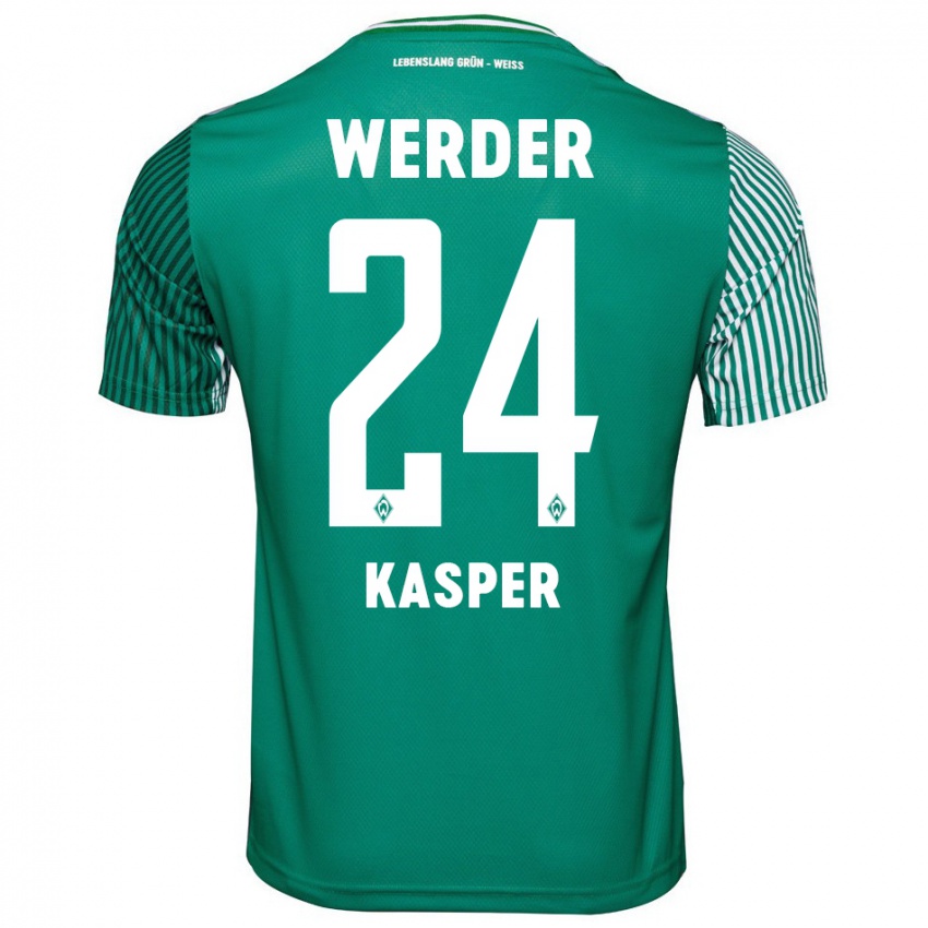 Mujer Camiseta Dominik Kasper #24 Verde 1ª Equipación 2023/24 La Camisa Chile