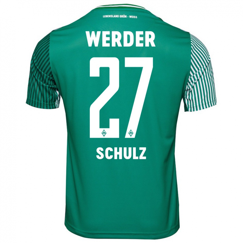 Mujer Camiseta Ole Schulz #27 Verde 1ª Equipación 2023/24 La Camisa Chile