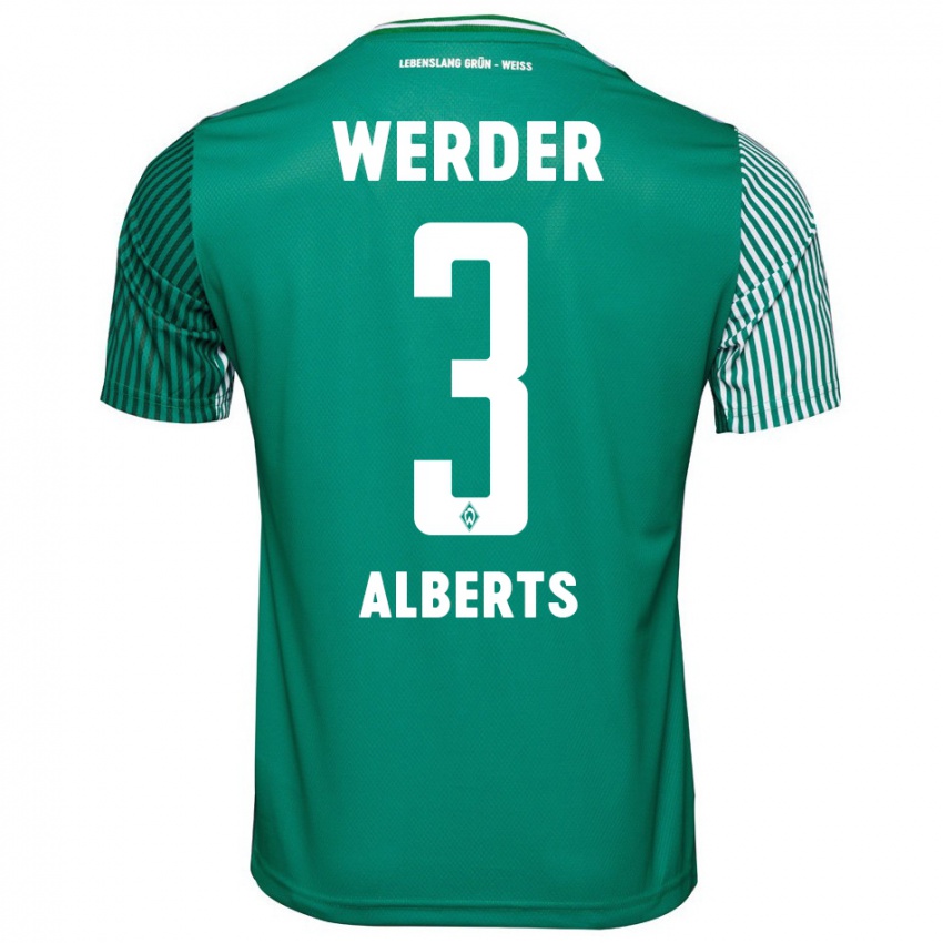 Mujer Camiseta Christopher Alberts #3 Verde 1ª Equipación 2023/24 La Camisa Chile