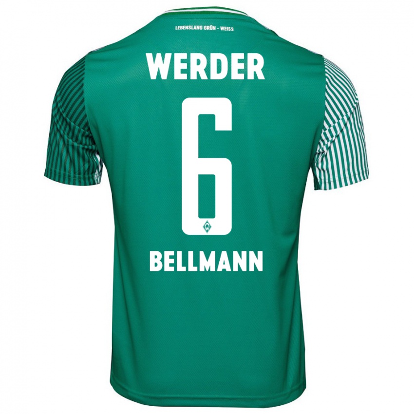 Mujer Camiseta Paul Bellmann #6 Verde 1ª Equipación 2023/24 La Camisa Chile