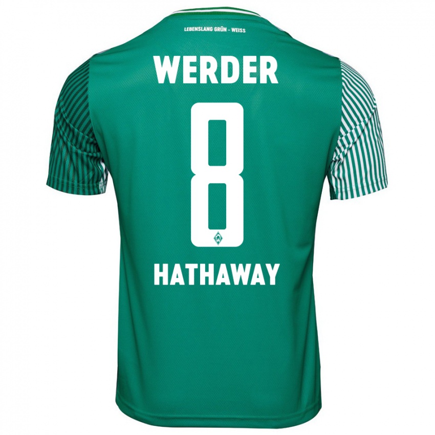 Mujer Camiseta Max Hathaway #8 Verde 1ª Equipación 2023/24 La Camisa Chile