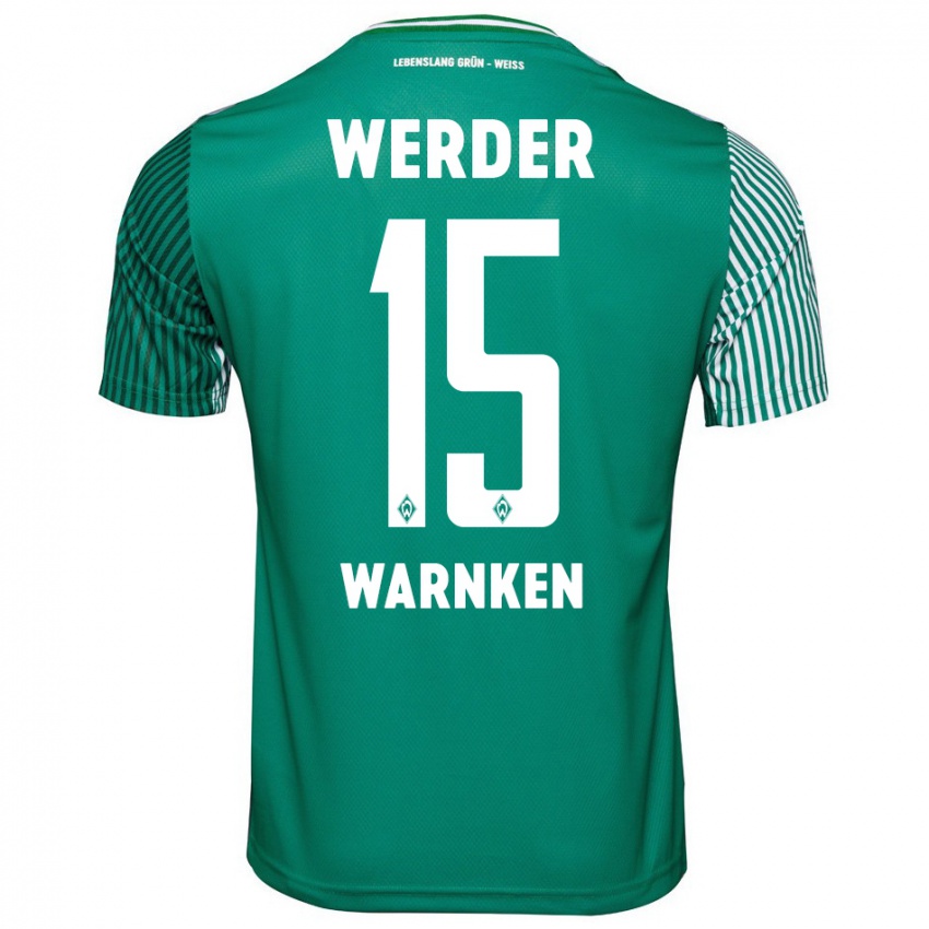 Mujer Camiseta Jannes Warnken #15 Verde 1ª Equipación 2023/24 La Camisa Chile